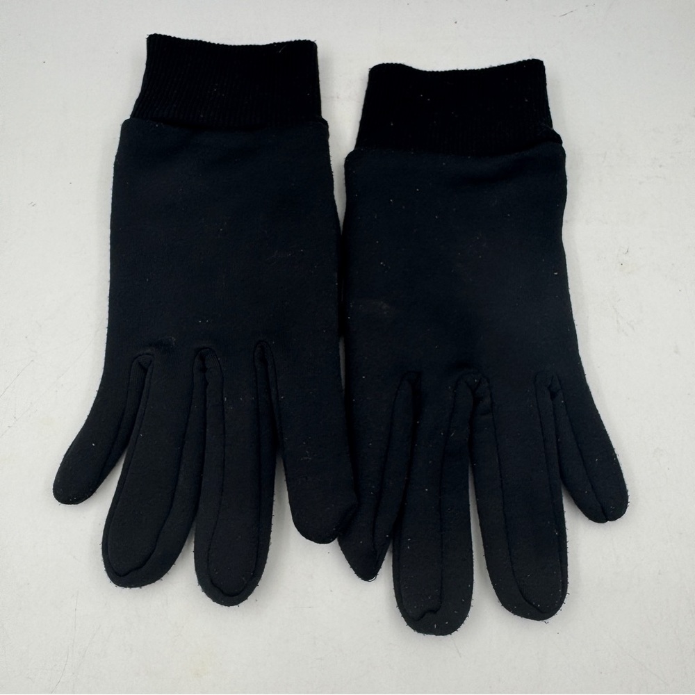 2 SETS Lands' End Black Polartec Fleece Beanie Snuggler Hat and Casual Gloves OS - Picture 8 of 14
